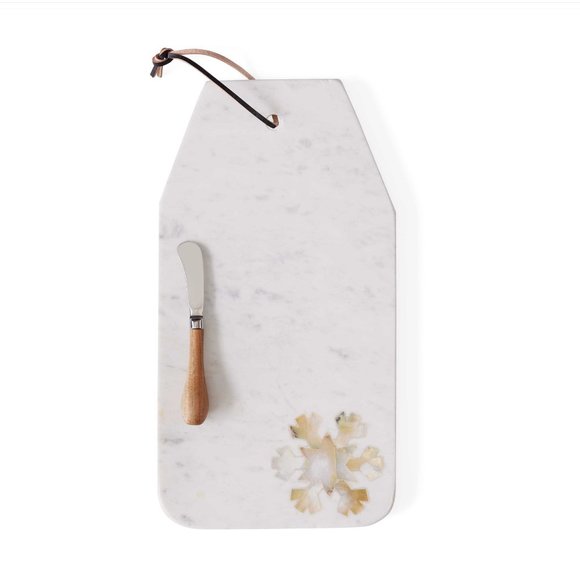 Marble Snowflake Cheese Board Wood Handle Canape Knife Cheese and Cutting Boards - Picture 6 of 10